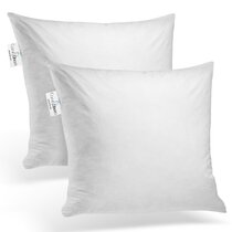 Oubonun 22 x 22 Throw Pillow Inserts (Set of 2) with 100% Cotton Cover - 22  Inch Square Interior Sofa Decorative Pillow Insert Pair - White Couch