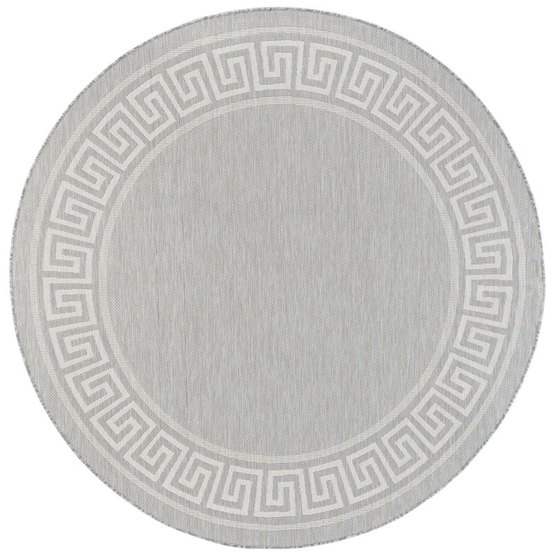 Tapis gris Edna, Rond 5 pi 3 po