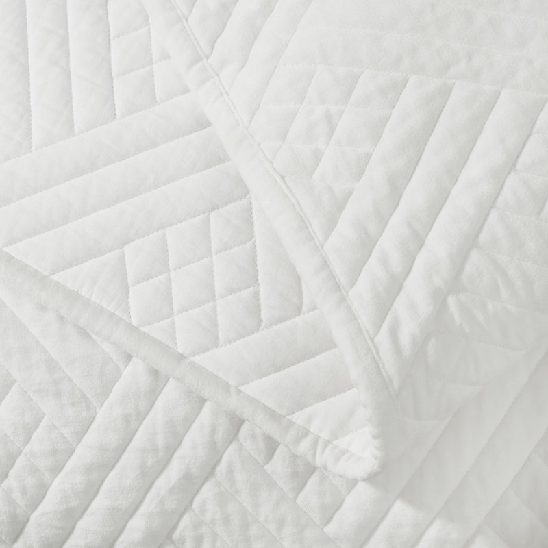 Ensemble de courtepointe et taie d'oreiller en velours de coton Karina, Courtepointe de grande taille et 2 taies décorati