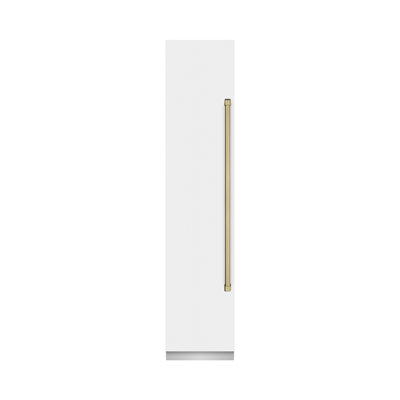 ZLINE Autograph Edition 18 po. 8,6 pi³ Congélateur à colonne à charnière gauche avec intérieur gris graphite et détails bronze champagne