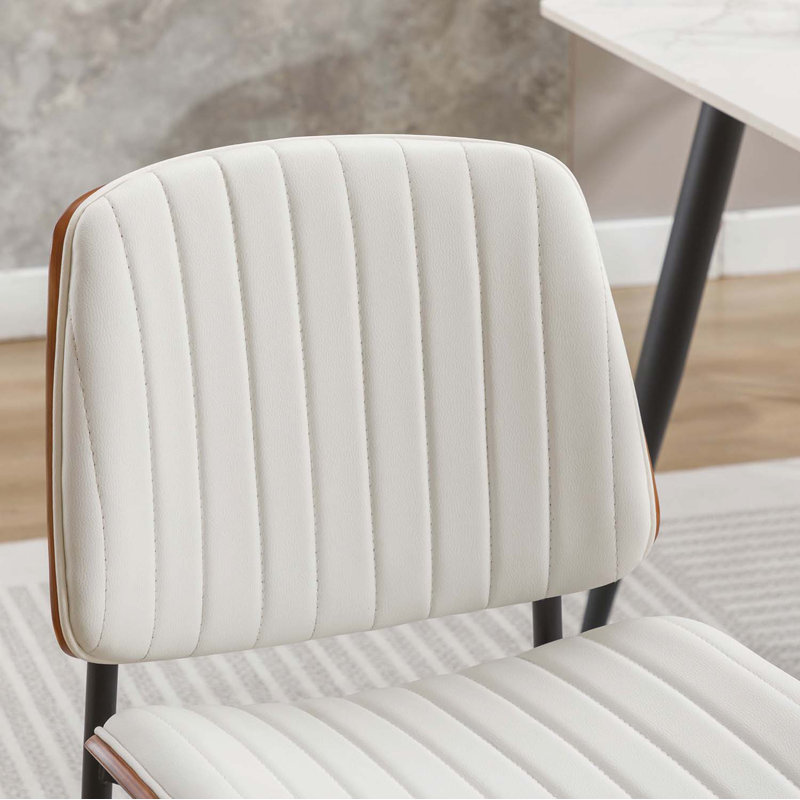 Chaise d'appoint à dossier solide en polyuréthane sans finition Jonaton