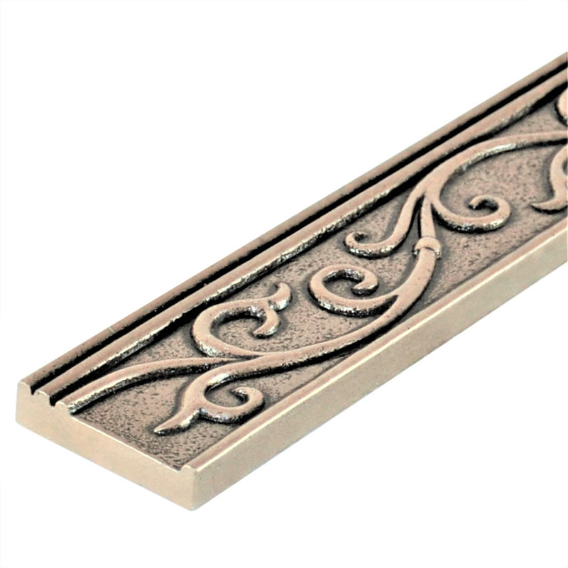 Cypress Metal Antique Copper 4.5cm. x 30cm. Border Wall Accent Tile Trim ( PACK OF 5 PIECE ), Gold