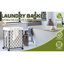 Panier à linge avec roulettes, panier à linge roulant, doublure amovible et lavable, structure en métal, convient aux chambres à coucher, salles de bain, salles de lavage, blanc
