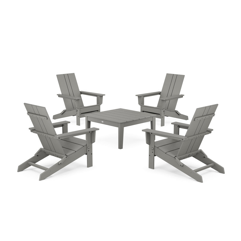 POLYWOOD x ALLModern 5 Piece Multiple Chairs Seating Group, Slate Gray