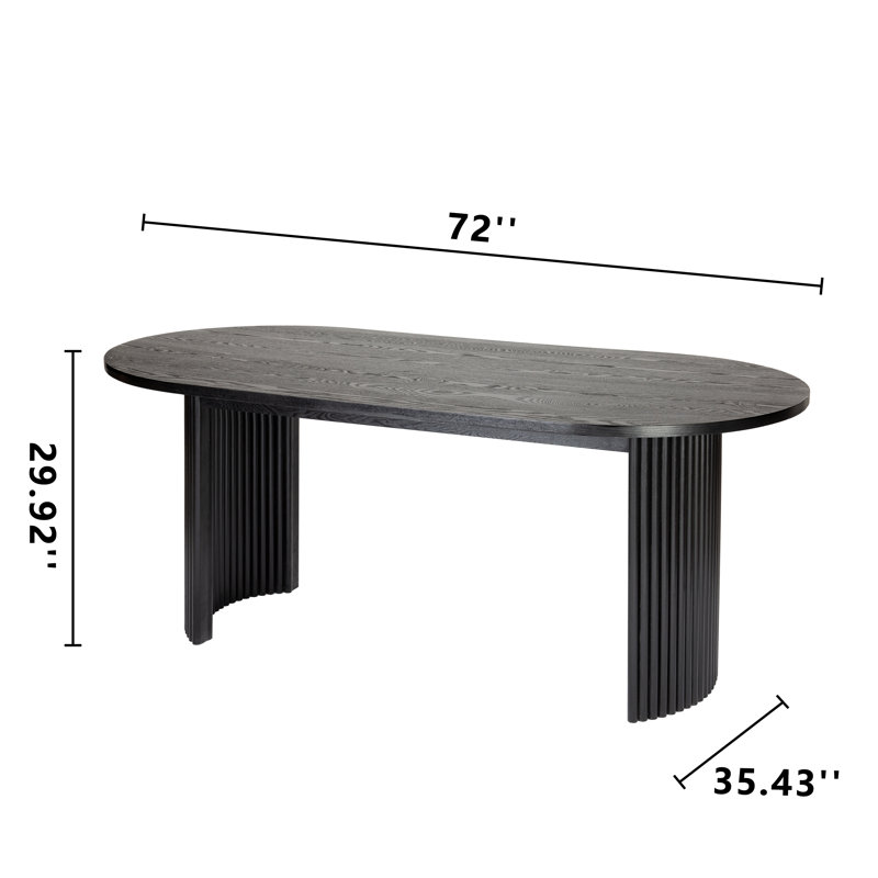 Duddy 72" Oval Dining Table Double Pedestal Kitchen Table