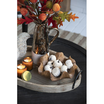 12-Piece Velvety Pumpkin In Mesh Bags - Set of 4 - Cream