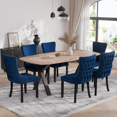 Rectangle Dining Set with Velvet Dining Chair
