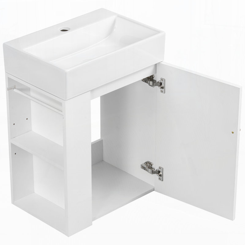 Meuble-lavabo 20 po avec lavabo en céramique, Blanc
