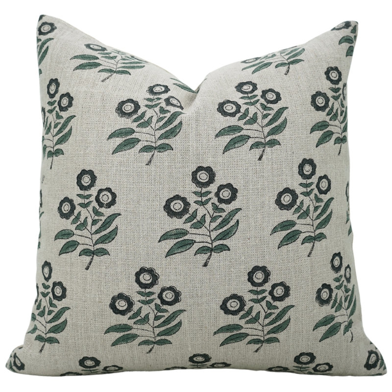 Housse de coussin en tissu épais et élégant Fabividine, jeté, imprimé bloc, (Neha, gris) 16 po x 16 po