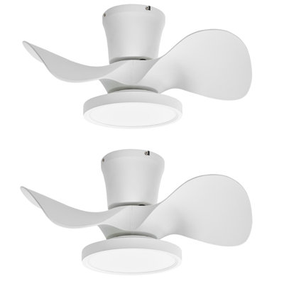 Ventilateur de plafond encastré à DEL de 22 po avec télécommande Mayren (ensemble de 2)
