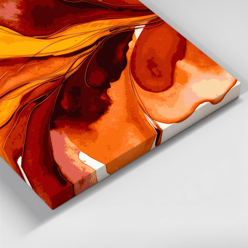 Aquarelle abstraite 2, art mural sur toile brune
