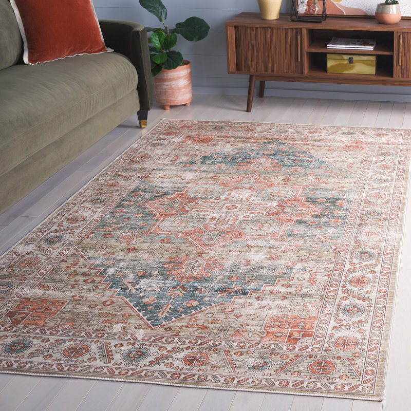 Trishona Machine Washable Performance Oriental Rug, Rectangle 5' x 8'