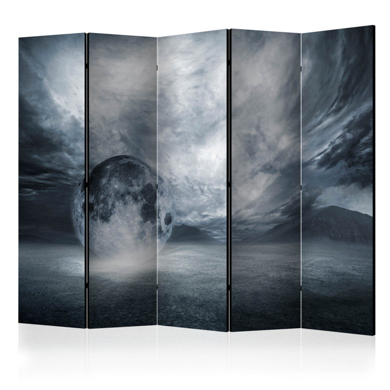 Haliyat 225cm W x 172cm H 5 - Panel Solid Wood Folding Room Divider