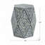 16 x 14 x 18 po, tabourets de jardin hexagonaux, table d'appoint unique Capiz, noir / blanc