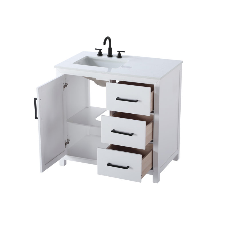 Meuble-lavabo simple 36 po, Blanc