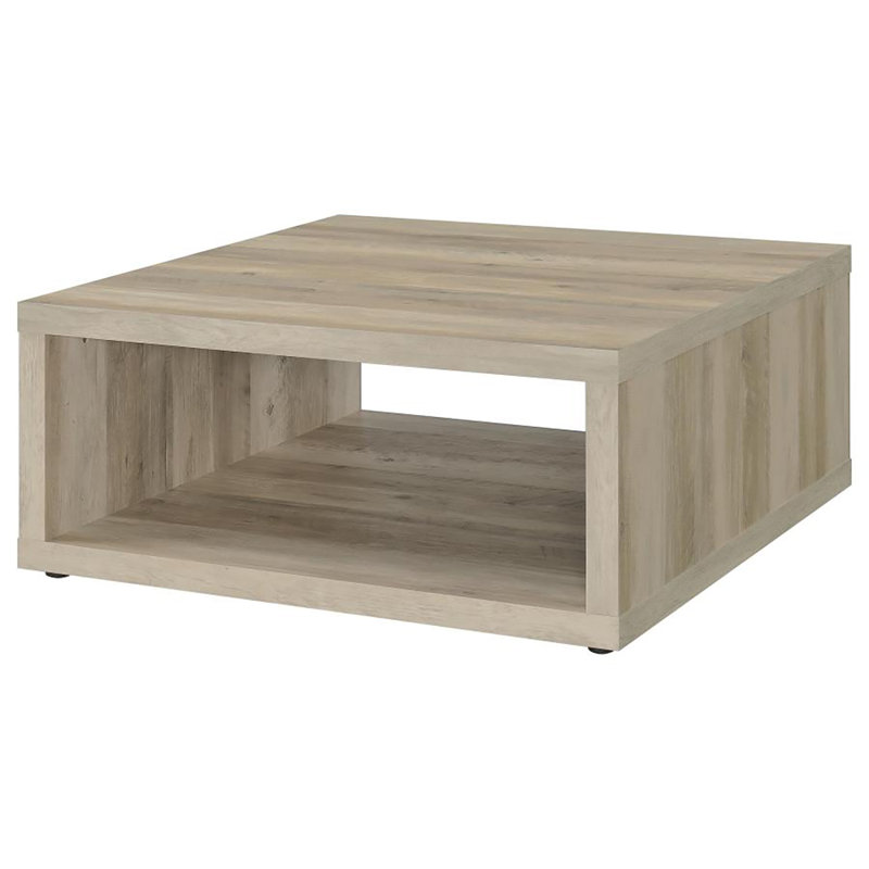 Jasse Square Coffee Table, Distressed Pine