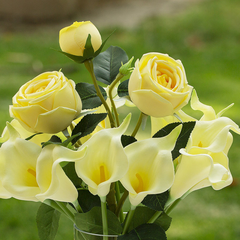 Natural Fibres Arrangement in Vase, Yellow