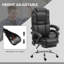 Fauteuil de massage avec 6 points de vibration, fauteuil en cuir PU inclinable et chauffant avec hauteur réglable, repose-pieds, noir-388191916