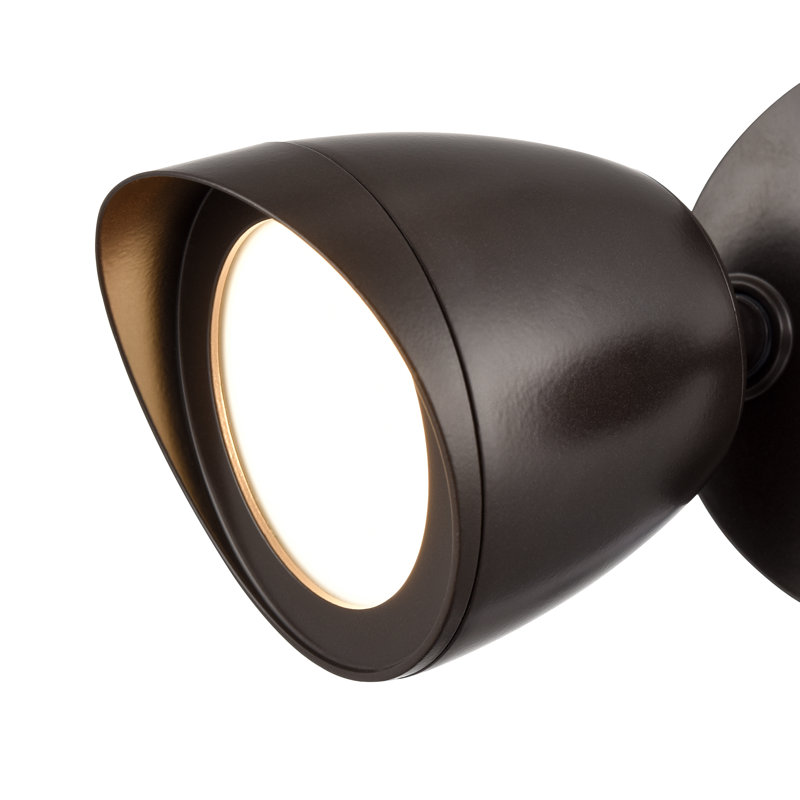 4.25" High 2-Light LED Outdoor Security Flood Light - Powder Coated Bronze