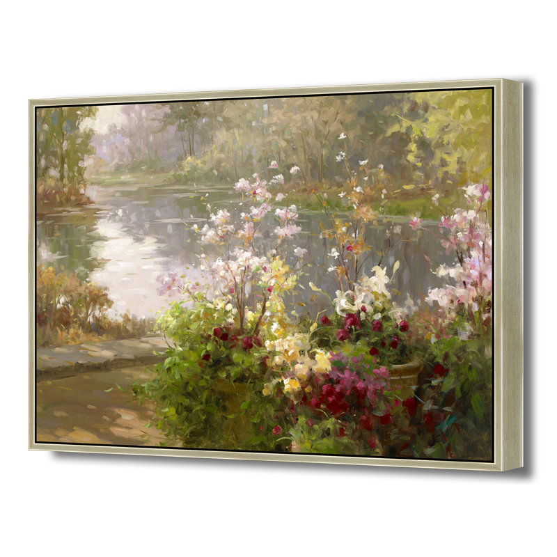 " Riverside Blossoms ", 32" H x 42" W, Brown