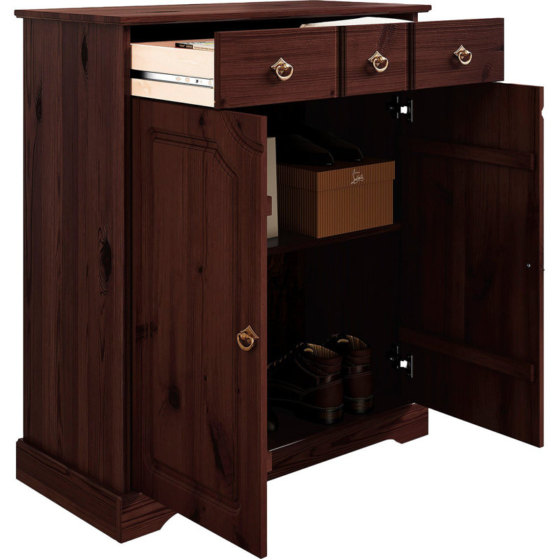 Turkay 81cm Solid Wood Sideboard, Dark Brown