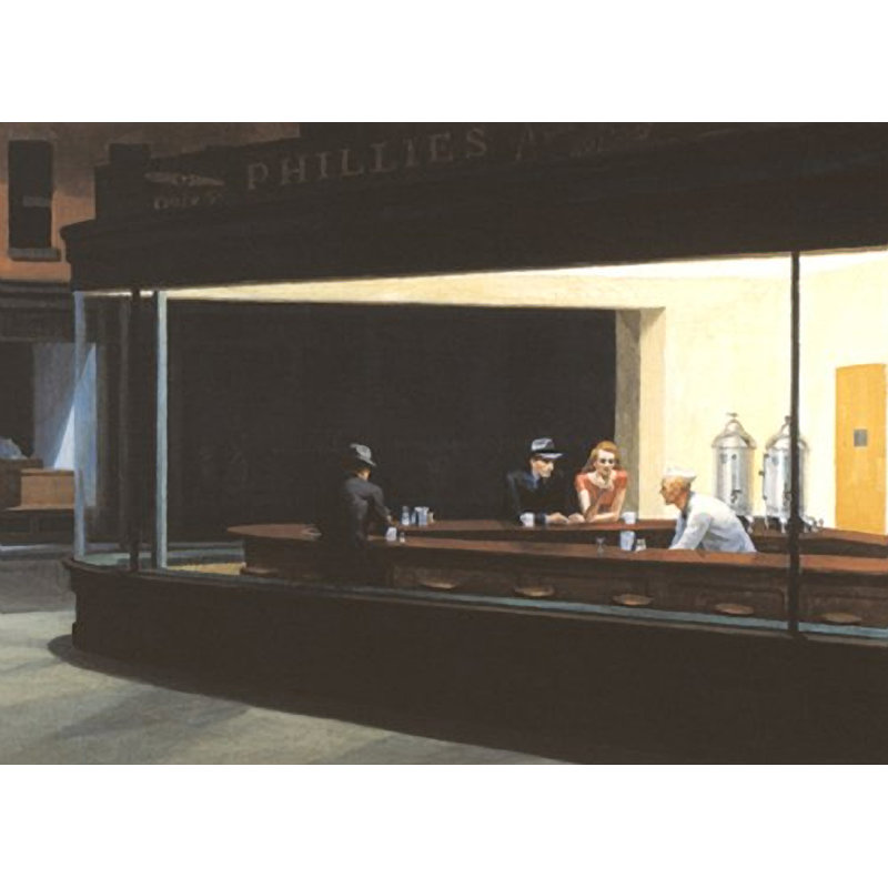 «Nighthawks» par Edward Hopper - impression encadrée non encadrée sur papier