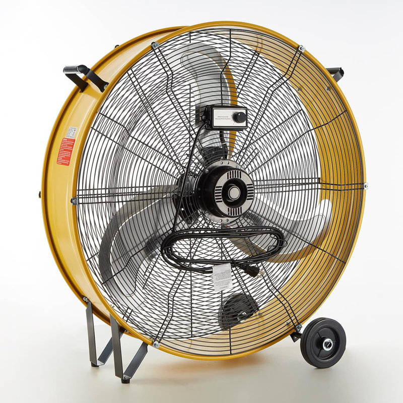 30" High-Velocity Barrel Floor Drum Fan, 13000 CFM Large Airflow