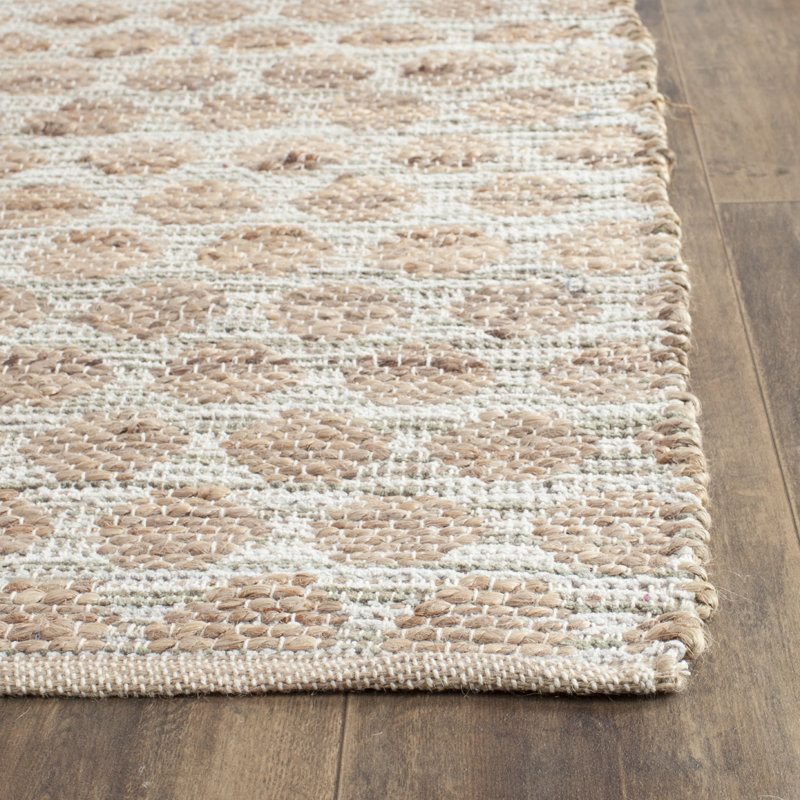 Tapis géométrique en jute et en coton tissé à la main Arria, Rectangle 5 pi x 8 pi