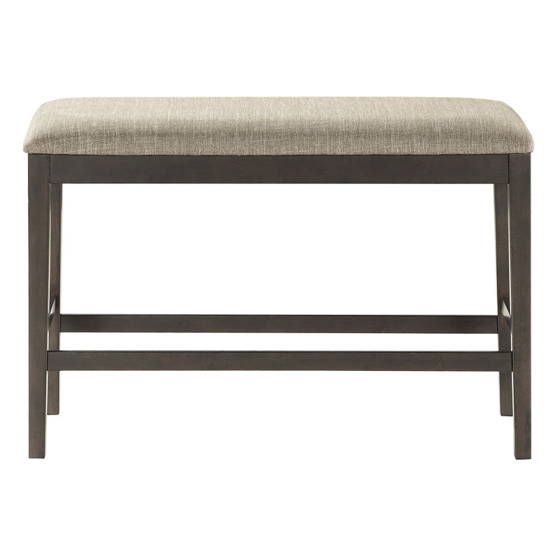Counter Height Bench In Dark Brown For Dining Room Use - Fabric Upholstery, 26" Seat Height, 25.5Lb Finish Upholstered, 39" Length, 26"H
