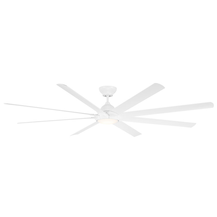 Hydra 8 - Blade Indoor/Outdoor LED Smart Ceiling Fan With Wall Control and Light Kit Included, Works With Alexa and iOS or Android App