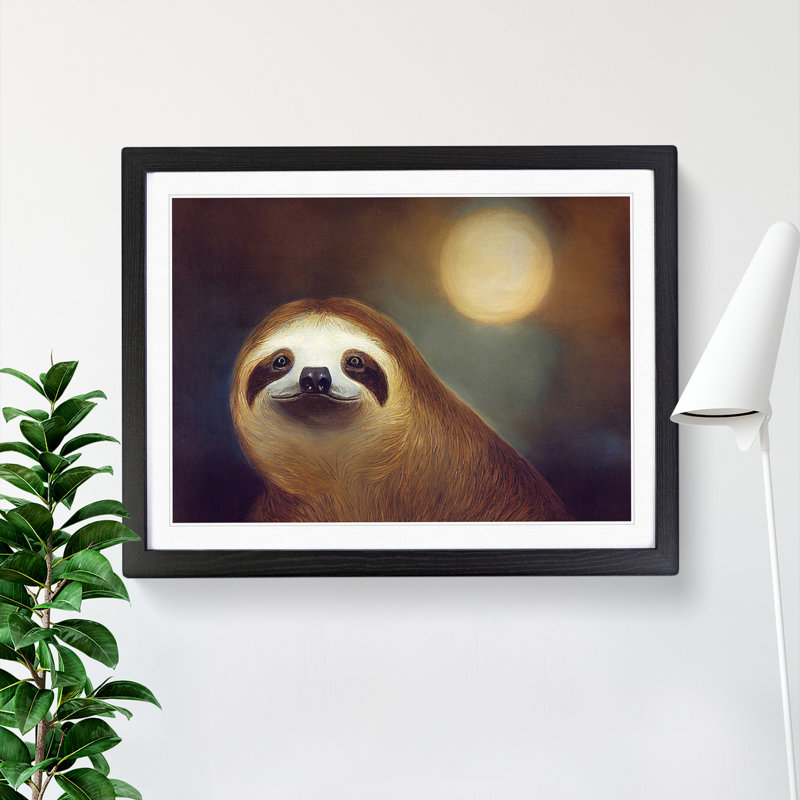 Cute Sloth Vol.2 - Framed Print, Black, 46cm H x 64cm W x 2cm D