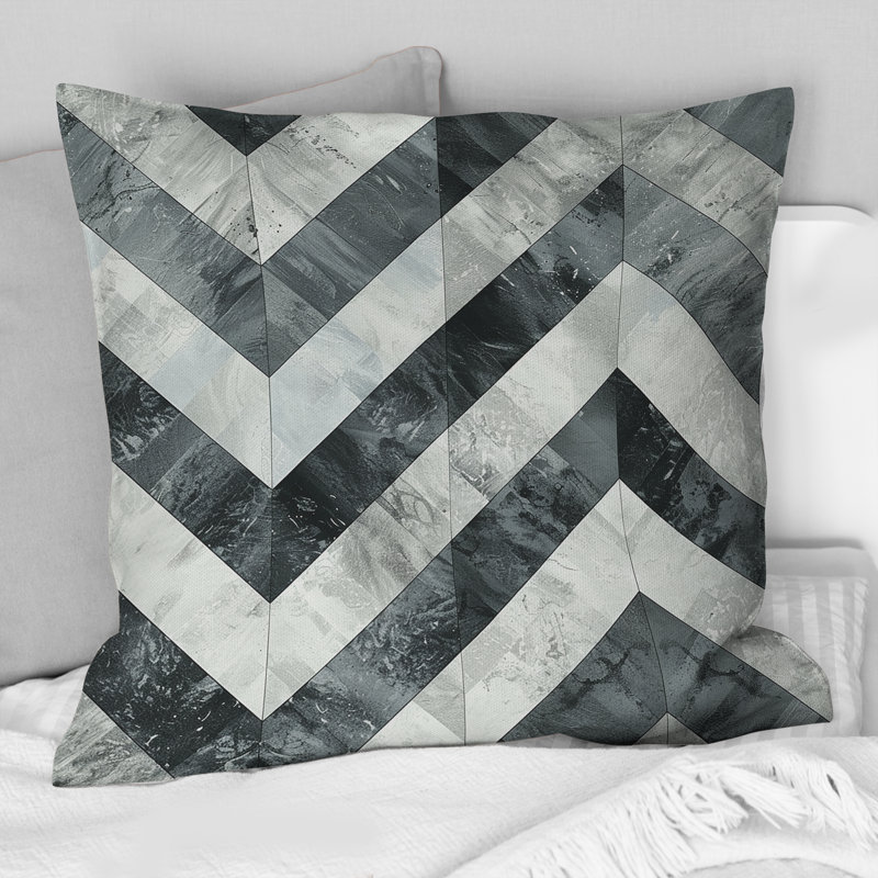 Coussin Chevron Glamour III - Glam, H 16 po x l 16 po