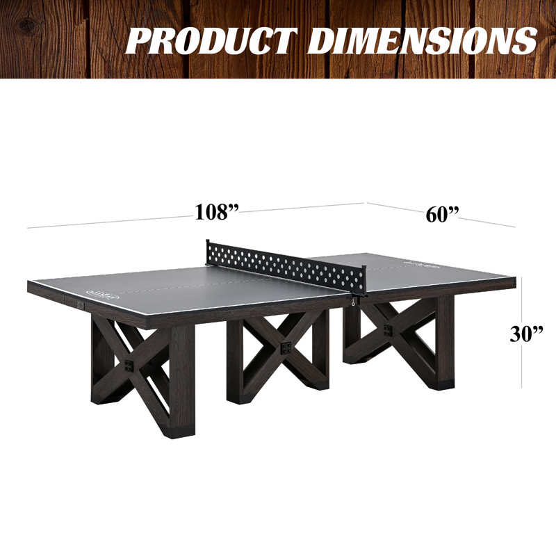 Barrington Fremont 9' Dark Wood Table Tennis Table with Metal Net