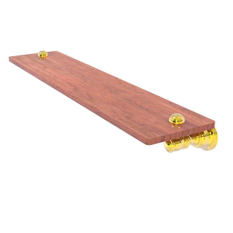 Freyja Ironwood Bracket Shelf, Polished Brass, 2.4" H x 22" W x 5.54" D
