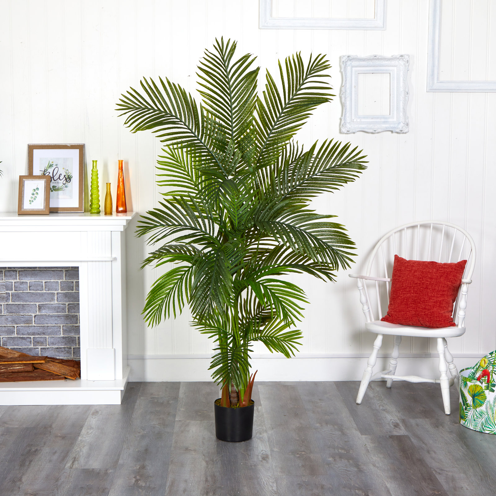 Faux Palm Tree in Pot Liner, 72" H x 33" W x 33" D