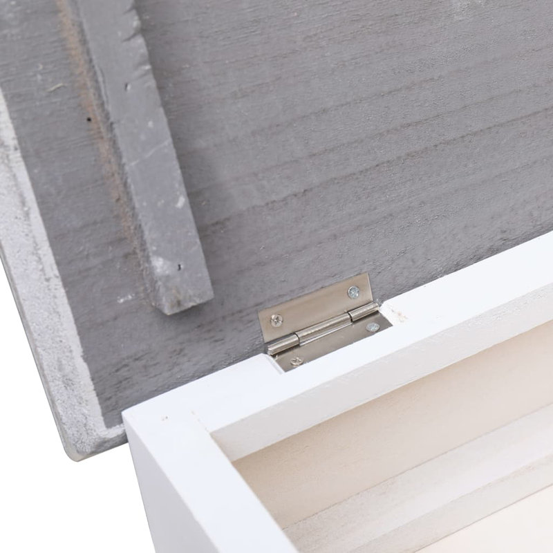 4 Pair Solid Wood Flip Down Shoe Storage, Grey/White