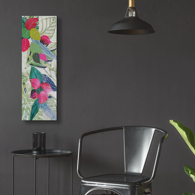  «Bougainvilla 2» par Coco, art mural en verre acrylique, H 36 po x l 12 po