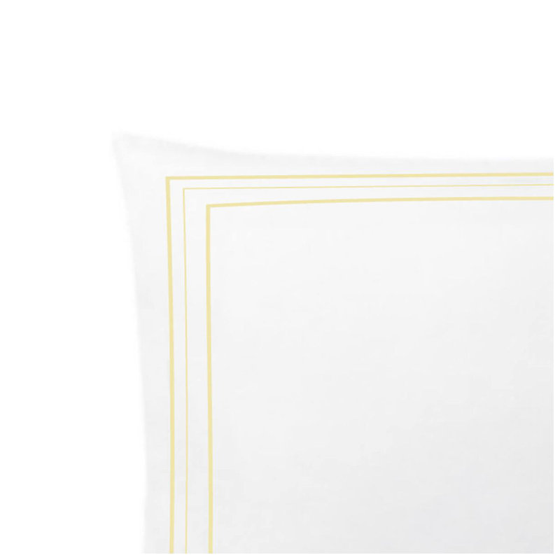 400TC Cotton Classic Embroidery Sateen Solid Euro Sham, White/Ivory, 24"H x 24"W