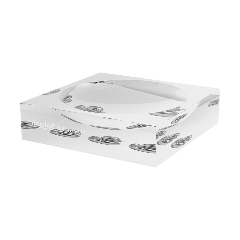 Chrome Duckies White Acrylic Decorative Tray, 8"W x 8"D x 2"H