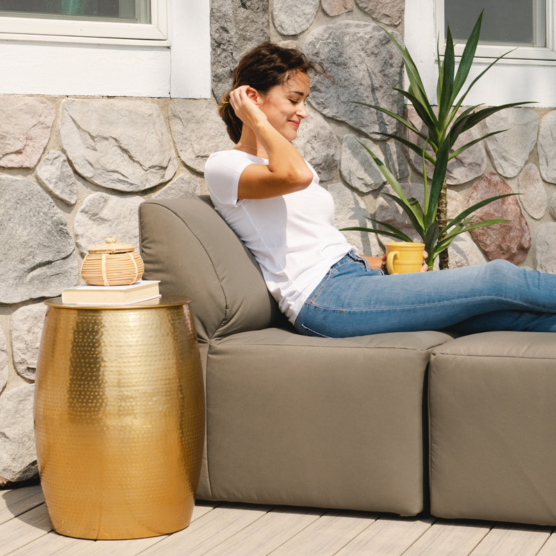Big Joe Patio Armless Chair, Gray/White
