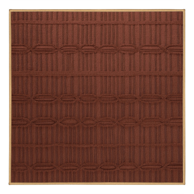 Tapis brun treillis lavable à la machine, Carré 6 pi