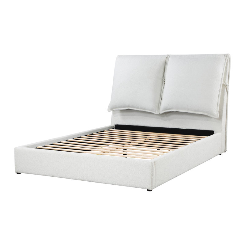 Kaderius Upholstered Platform Bed in White