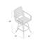 Tabourets de bar 30 "avec coussins Adelynn