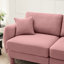 Tissu bouclé rose à 4 places en forme de L convertible, en forme de coquillage et amovible. Les pieds cylindriques de conception moderne pour un canapé modulaire à domicile confortable offrent un style confortable-537242805