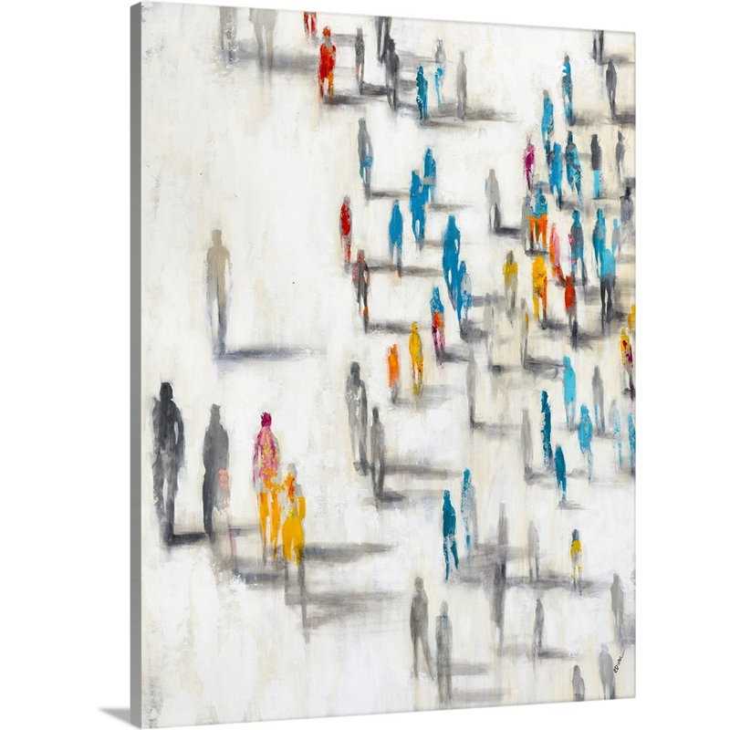 «Past and Présent City», peinture sur toile, Toile tendue, H 24 po x l 18 po x p 1,25 po