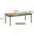 Patio Metal Coffee Table, Outdoor Modern Metal Outdoor Coffee Table with Slatted Wood-Look Tabletop, Green-263924159