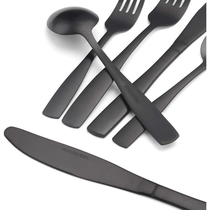 Matte Black Silverware Set