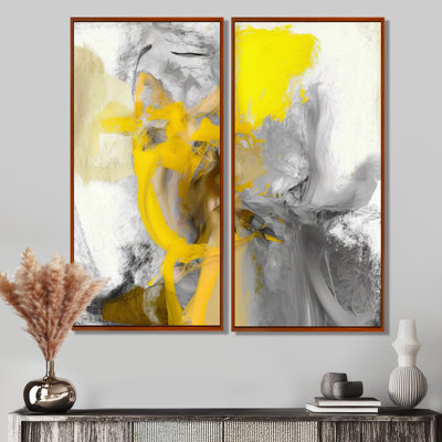 Moutarde jaune et gris vif I - art mural moderne