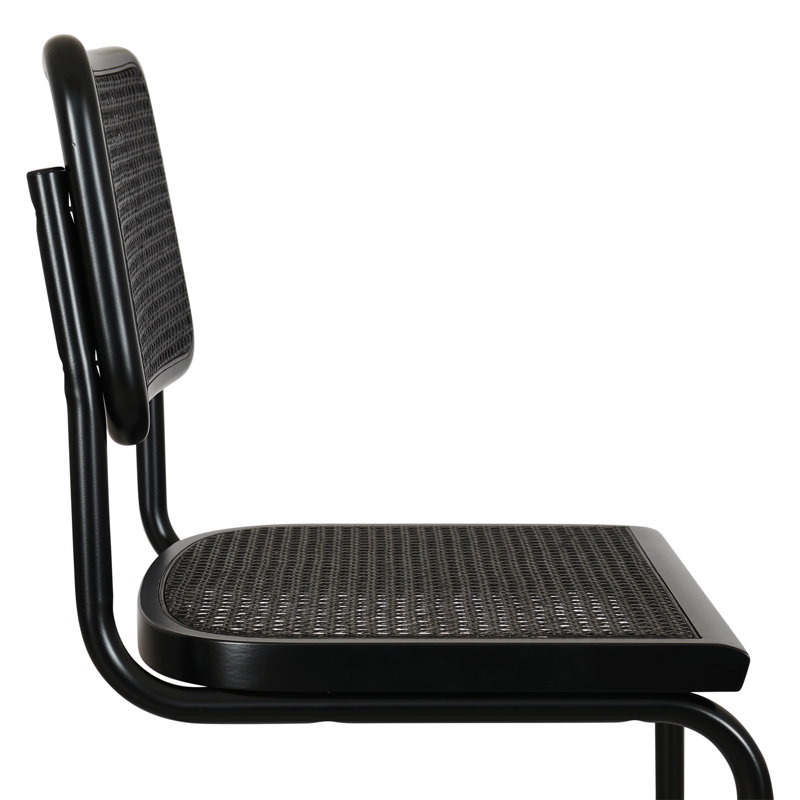 Marcel Breuer Cesca Cane Cantilever Dining Side Chair, Black