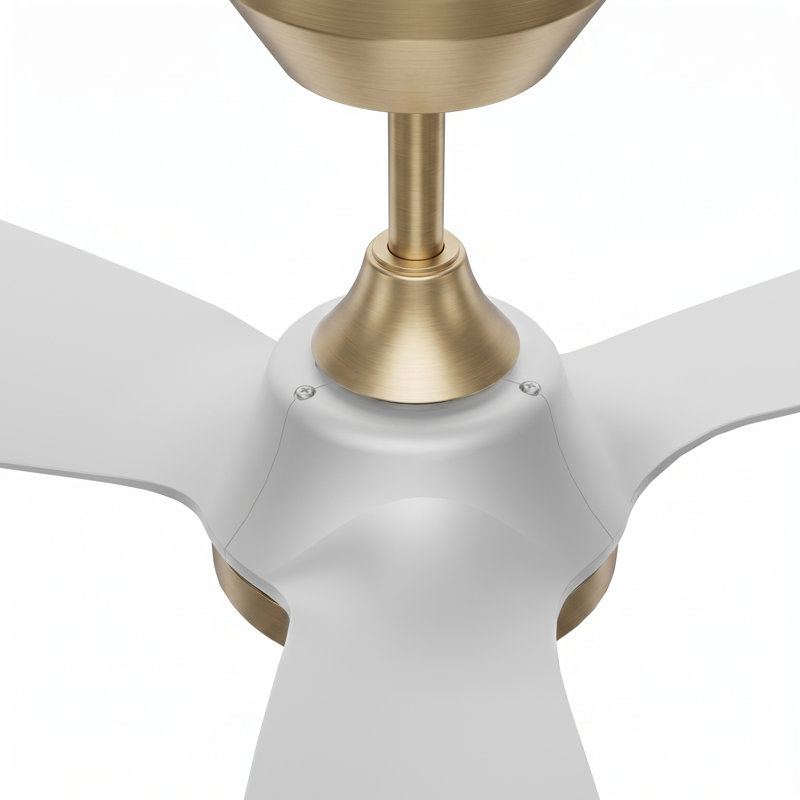 Ensemble de 2 ventilateurs de plafond 42 po avec moteur à courant continu réversible à haut débit d'air, Doré, Blanc